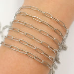Load image into Gallery viewer, Oxidized Sterling Silver Flat Paperclip Chain