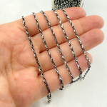 Load image into Gallery viewer, Black Rhodium 925 Sterling Silver Diamond Cut Bars