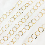 Load image into Gallery viewer, 14K Gold Filled Flat Round Link Chain