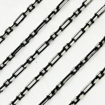 Load image into Gallery viewer, Black Rhodium 925 Sterling Silver Diamond Cut Long & Short Link