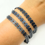 Load image into Gallery viewer, Black Rhodium 925 Sterling Silver Mat Geometric Shape Chain