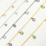 Load image into Gallery viewer, Multi Color Cubic Zirconia 4mm Round Shape Dangle Chain