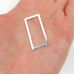 Load image into Gallery viewer, RS3SS. 40MM White Sterling Silver Brushed Rectangle Connector