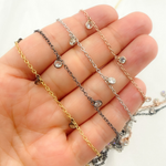 Load image into Gallery viewer, Cubic Zirconia Round 3mm Shape Dangle Chain