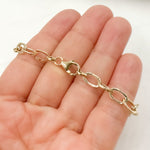 Load image into Gallery viewer, 14K Solid Hollow Gold Flat Oval Link Bracelet