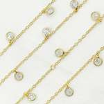 Load image into Gallery viewer, Cubic Zirconia Round 4mm Shape Dangle Chain
