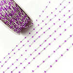 Load image into Gallery viewer, Sterling Silver Purple Color Enamel Chain