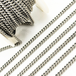 Load image into Gallery viewer, Oxidized Sterling Silver Curb Chain