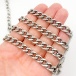 Load image into Gallery viewer, Oxidized Sterling Silver Thick Curb Chain