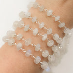 Load image into Gallery viewer, Rainbow Moonstone Sterling Silver Wire Chain