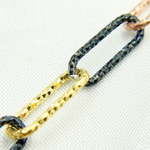 Load image into Gallery viewer, Gold Plated, Black Rhodium & Rose Gold Plated 925 Sterling Silver Diamond Cut Paperclip Chain