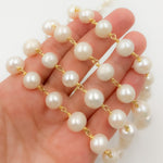 Load image into Gallery viewer, Gold Plated Wire Freshwater Pearl Chain