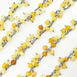 Load image into Gallery viewer, Yellow Opal Cluster Dangle Oxidized Wire Chain