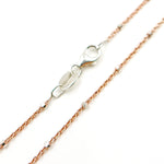Load image into Gallery viewer, Sterling Silver Rose Satellite Chain with Silver Cube