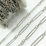 Load image into Gallery viewer, Oxidized Sterling Silver Paperclip and Round Link Chain.