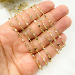 Load image into Gallery viewer, Green Agate Wire Wrap Chain