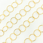 Load image into Gallery viewer, Gold Plated 925 Sterling Silver Hammered Round Link Chain.