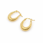 Load image into Gallery viewer, GER177. 14K Solid Gold Croissant Hoops
