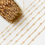 Load image into Gallery viewer, Gold Filled Golden Shade Color Opal Enamel Cable Chain