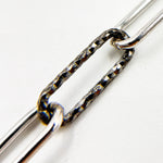 Load image into Gallery viewer, Black Rhodium Sterling Silver Diamond Cut and Smooth Paperclip Chain