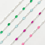 Load image into Gallery viewer, Sterling Silver Enamel Satellite Chains