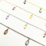 Load image into Gallery viewer, Multi Color Cubic Zirconia Marquise Shape Dangle Chain