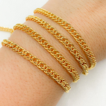 Load image into Gallery viewer, Gold Plated 925 Sterling Silver Hollow Double Curb Chain.