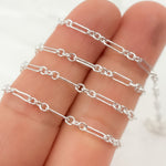 Load image into Gallery viewer, Sterling Silver Long & Short Link Chain