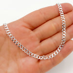 Load image into Gallery viewer, Sterling Silver Curb Monaco Necklace