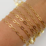 Load image into Gallery viewer, 14k Solid Yellow Gold Smooth Flat Oval Link Chain