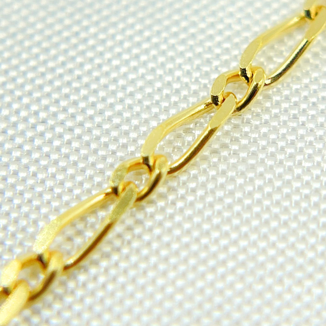 14k Solid Yellow Gold Short & Long Link Chain