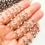 Load image into Gallery viewer, Coral & Round CZ Wire Wrap Chain.