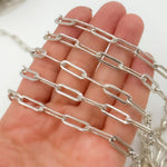 Load image into Gallery viewer, Sterling Silver Flat Paperclip Chain