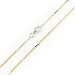 Load image into Gallery viewer, Sterling Silver Gold Plate Satellite Chain with Silver Tube Necklace