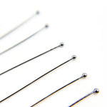 Load image into Gallery viewer, Black Rhodium Sterling Silver Ball 2 Inch Headpin