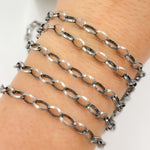 Load image into Gallery viewer, Oxidized Sterling Silver Marquise Shape Link Chain