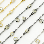 Load image into Gallery viewer, Cubic Zirconia Square Shape Dangle & Connected Wire Chain