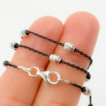 Load image into Gallery viewer, Black Rhodium Sterling Silver Bead Satellite Necklace