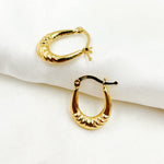 Load image into Gallery viewer, GER180. 14K Solid Gold Croissant Hollow Hoops