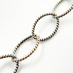 Load image into Gallery viewer, Oxidized Sterling Silver Twisted Oval Link Chain