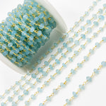 Load image into Gallery viewer, Blue Chalcedony Gold Plated Sterling Silver Wire Chain