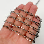 Load image into Gallery viewer, Oxidized Sterling Silver Paperclip Chain