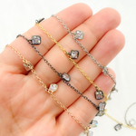 Load image into Gallery viewer, Cubic Zirconia Square 4mm Shape Dangle Chain