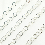 Load image into Gallery viewer, Sterling Silver Flat Round Link Chain