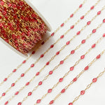 Load image into Gallery viewer, Gold Filled Wine Color Enamel Chain