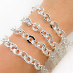 Load image into Gallery viewer, Sterling Silver Hollow Flat Oval Link Chain