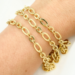 Load image into Gallery viewer, Gold Plated 925 Sterling Silver Short & Long Flat Oval Link Chain