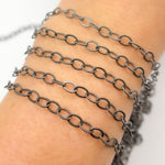 Load image into Gallery viewer, Black Rhodium Sterling Silver Hammered Oval Link Chain