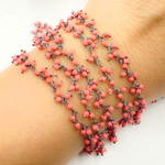 Load image into Gallery viewer, Red Coral Cluster Dangle Wire Chain.