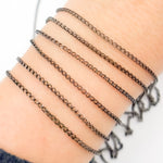 Load image into Gallery viewer, Black Rhodium Sterling Silver Wheat Chain